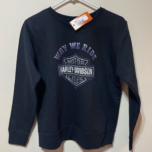 Harley Davidson Womans Sweatshirt Black with Purple, Gray and White Size M NWT